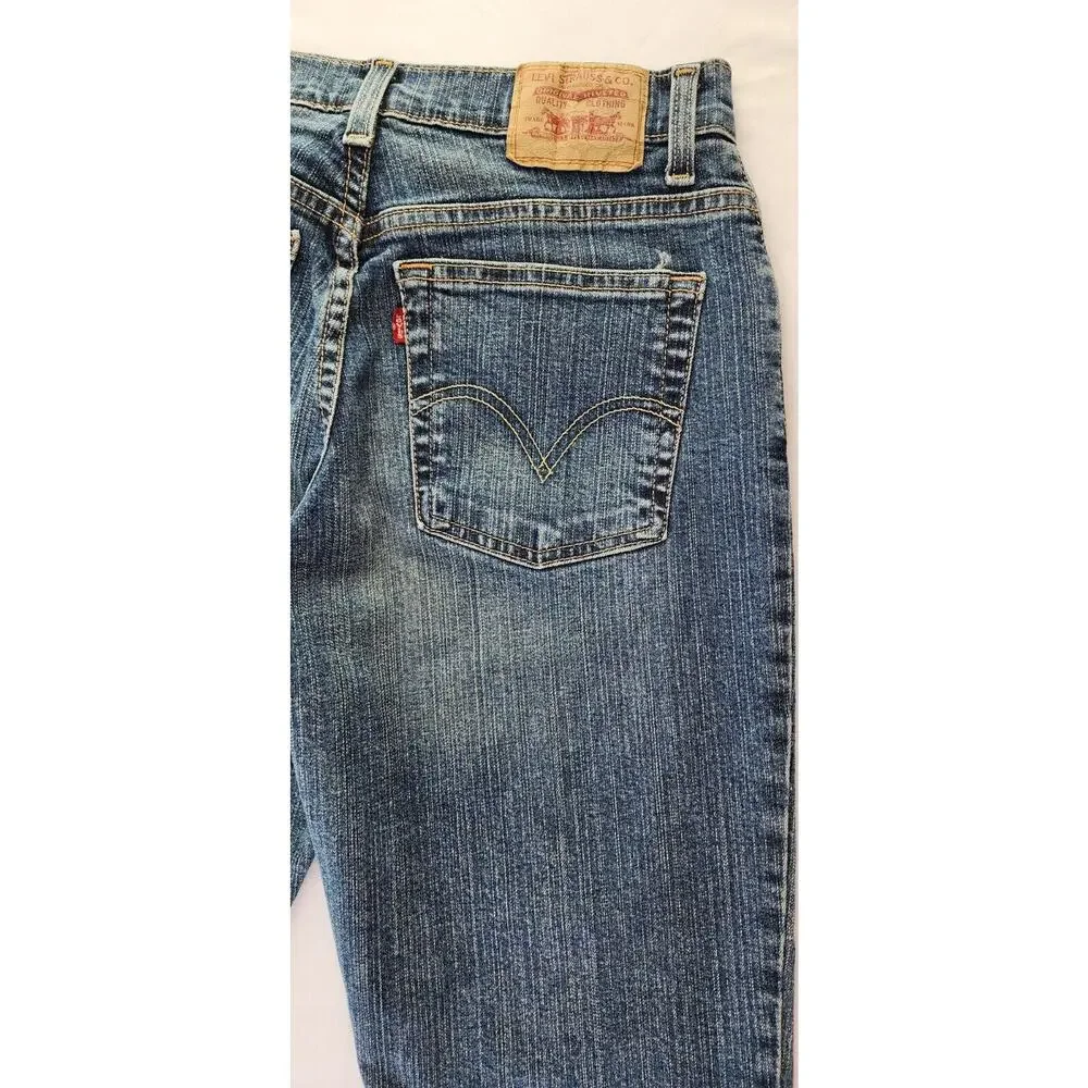 Levis Jeans Womens 8 Blue 550 Relaxed Boot Cut Mid Waist Mom Denim Pants Y2K 07 - Picture 15 of 16